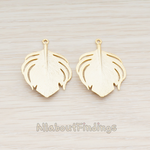 PD.890 // Wide Feather Fan Pendant, 2 Pc