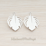 PD.890 // Wide Feather Fan Pendant, 2 Pc