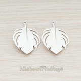 PD.890 // Wide Feather Fan Pendant, 2 Pc