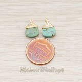 PD.896 // Wire Wrapped Chinese Turquoise Pendant, 2 Pc