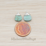 PD.896 // Wire Wrapped Chinese Turquoise Pendant, 2 Pc