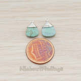 PD.896 // Wire Wrapped Chinese Turquoise Pendant, 2 Pc