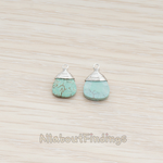 PD.896 // Wire Wrapped Chinese Turquoise Pendant, 2 Pc