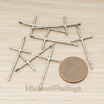 PD.899 // Textured Long Cross Pendant, 2 Pc