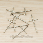 PD.899 // Textured Long Cross Pendant, 2 Pc