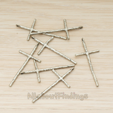 PD.899 // Textured Long Cross Pendant, 2 Pc