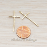 PD.899 // Textured Long Cross Pendant, 2 Pc