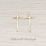 PD.899 // Textured Long Cross Pendant, 2 Pc