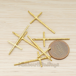 PD.899 // Textured Long Cross Pendant, 2 Pc
