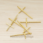PD.899 // Textured Long Cross Pendant, 2 Pc