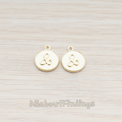 PD.901 // "&" Round Tag Disk Pendant, 2 Pc
