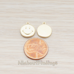 PD.903 // Smile Round Tag Disk Pendant, 2 Pc