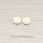PD.903 // Smile Round Tag Disk Pendant, 2 Pc