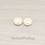 PD.903 // Smile Round Tag Disk Pendant, 2 Pc