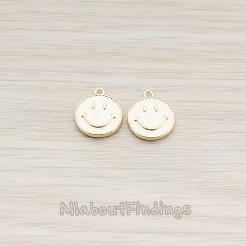PD.903 // Smile Round Tag Disk Pendant, 2 Pc