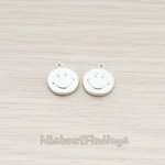 PD.903 // Smile Round Tag Disk Pendant, 2 Pc