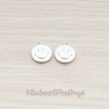 PD.903 // Smile Round Tag Disk Pendant, 2 Pc