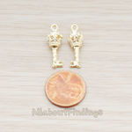 PD.908 // Pope Crown Head Small Key Charm Pendant, 2 Pc