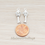 PD.908 // Pope Crown Head Small Key Charm Pendant, 2 Pc