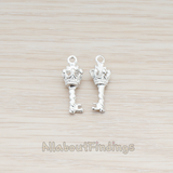 PD.908 // Pope Crown Head Small Key Charm Pendant, 2 Pc