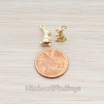 PD.910 // Sitting Bunny Rabbit Pendant, 2 Pc