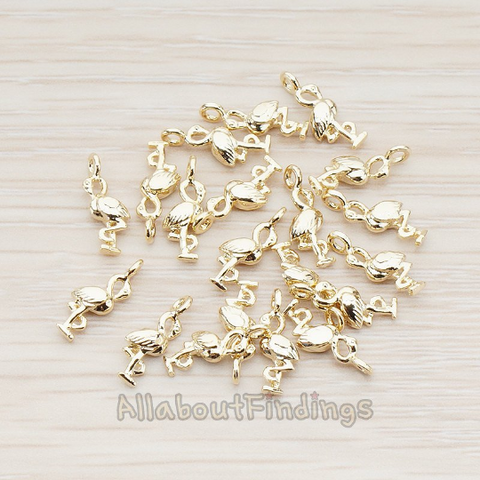 PD.929 // Mini 3D Flamingo Pendant, 2 Pc