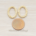 PD.931-02 // O Oval Dotted Large Link Pendant, 2 Pc