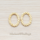 PD.931-02 // O Oval Dotted Large Link Pendant, 2 Pc