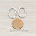 PD.931-02 // O Oval Dotted Large Link Pendant, 2 Pc