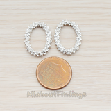 PD.931-02 // O Oval Dotted Large Link Pendant, 2 Pc