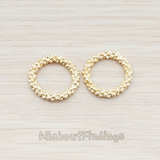 PD.932-03 // Round O Dotted Large Link Pendant, 2 Pc