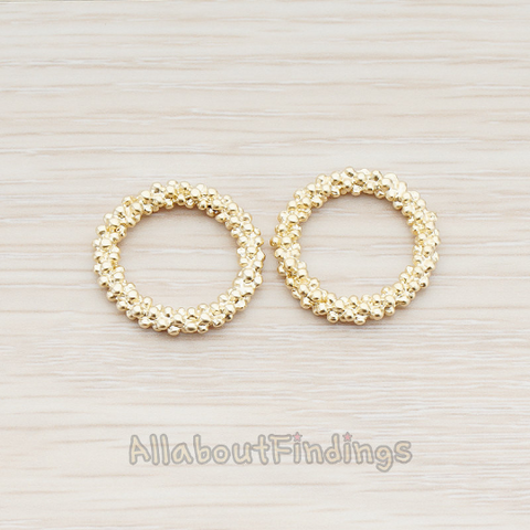 PD.932-03 // Round O Dotted Large Link Pendant, 2 Pc