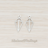 PD.936 // SImple Diamond Shaped Pendant, 2 Pc