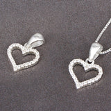 SPD.0070// 925 Silver Heart Cubic Pendant, 1pc / PO62