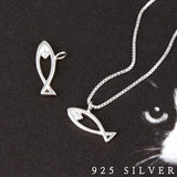 SPD.0071// 925 Silver Cubic Fish Pendant, 1pc / PO63