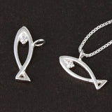 SPD.0071// 925 Silver Cubic Fish Pendant, 1pc / PO63