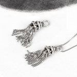 SPD.0121 / 925 Silver Antique Bell Tassle Pendant, 1pc / PO103