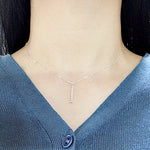 SPD.0122 / 925 Silver Cubic Drop Bar Pendant, 1pc / PO104