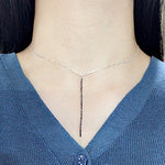 SPD.0125 / 925 Silver Long Wine Cubic Drop Pendant, 1pc / PO107