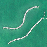 SPD.0126 / 925 Silver Long Crystal Cubic Drop Pendant, 1pc / PO108