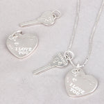 SPD.0130 / 925 Silver Heart Lock&Key Pendant, 1pc / PO118