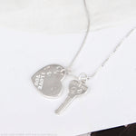 SPD.0130 / 925 Silver Heart Lock&Key Pendant, 1pc / PO118