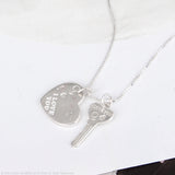 SPD.0130 / 925 Silver Heart Lock&Key Pendant, 1pc / PO118