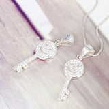 SPD.0131 / 925 Silver Smile Cubic Key Pendant, 1pc / PO119