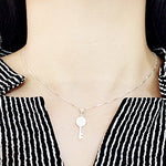 SPD.0131 / 925 Silver Smile Cubic Key Pendant, 1pc / PO119