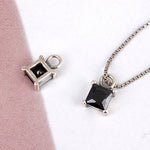 SPD.0174 / 925 Silver Antique Square Cubic Pendant, 1pc / PO180