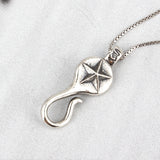 SPD.0176 / 925 Silver Antique Star Hook Pendant, 1pc / PO183