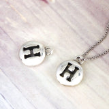 SPD.0177 / 925 Silver Antique H Cilcle Pendant, 1pc / PO184