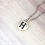 SPD.0177 / 925 Silver Antique H Cilcle Pendant, 1pc / PO184