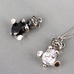 SPD.0179 / 925 Silver Antique Bear Cubic Pendant, 1pc / PO186